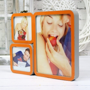 Ramka pomarańczowa 3 zdjęcia 