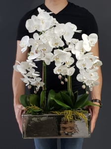 Kompozycja storczyk silikonowy Almika silver