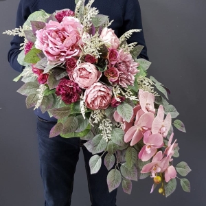 Kompozycja nagrobna stroik na grób Manilla jesień róż fiolet R10