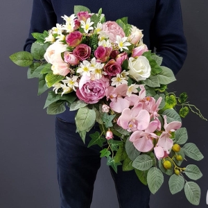 Kompozycja nagrobna stroik na grób Manilla jesień róż