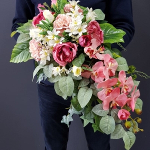 Kompozycja nagrobna stroik na grób Manilla jesień róż