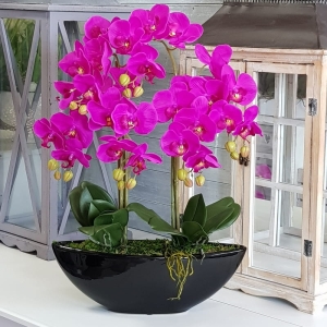 Storczyk sztuczny orchidea silikon dekoracja Glera fuksja