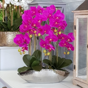 Storczyk sztuczny orchidea silikon dekoracja Dara fuksja 