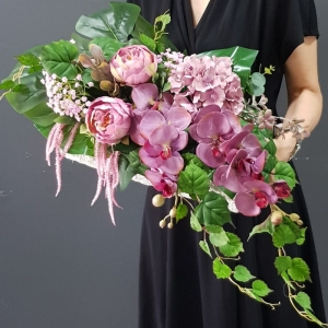 Kompozycja nagrobna stroik exotic orchidea Lagos 80cm c.róż