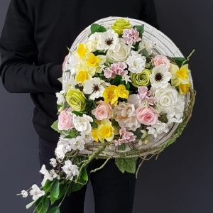 Wiosenna kompozycja nagrobna kropla Tiara 60cm