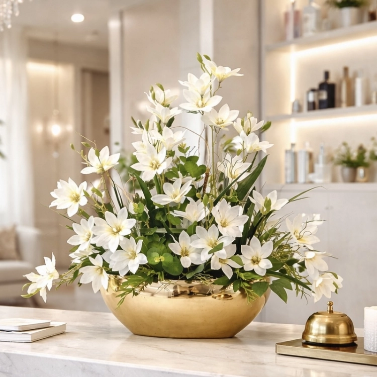 Magnolia biała magnolie silikon kompozycja kwiatowa Zaria