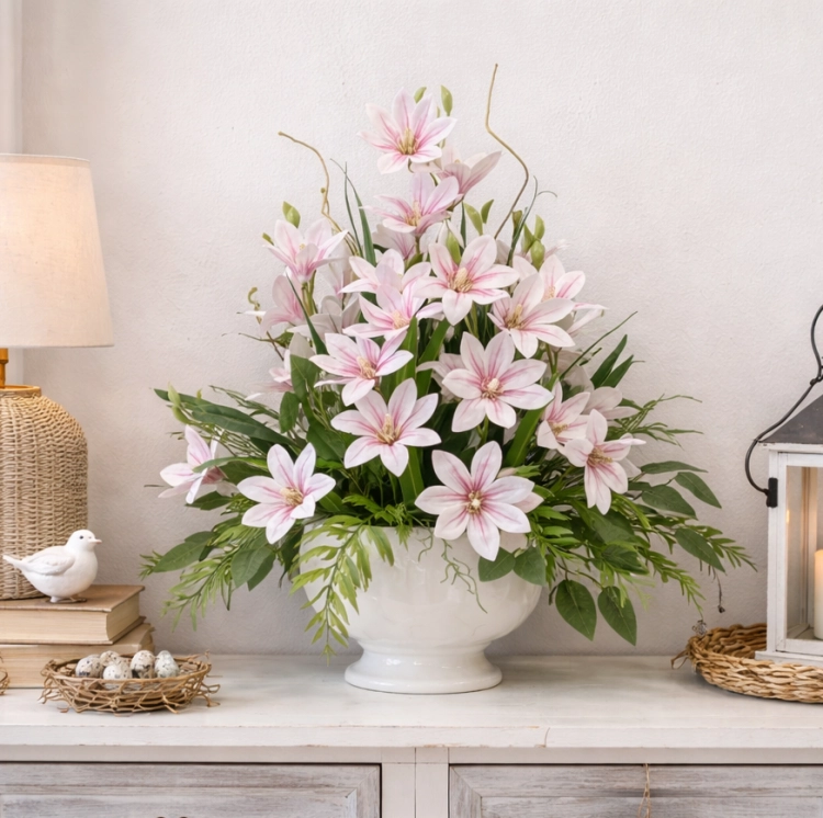 Magnolia magnolie silikon kompozycja kwiatowa Marocco pink