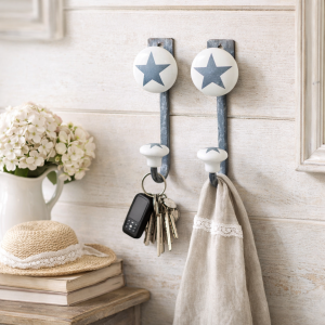 Wieszak metal ceramika gwiazdka 2 szt.