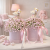 Flower box narodziny roczek pastel baby girl pink miś Miranda róż