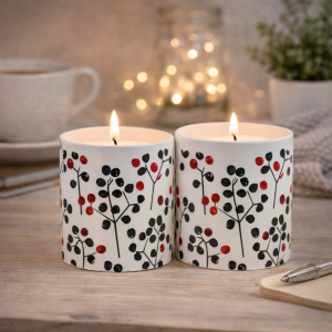 Świecznik lampion tea-light listki