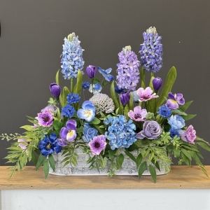 Kompozycja wiosenna kwiaty w donicy ogródek Alhena wz.2