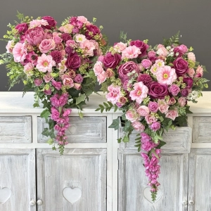 Kwiatowe serce kompozycja funeralna wiązanka nagrobna stroik na grób Verbena wz.2