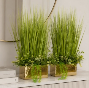 Sztuczna trawa w donicy kompozycja zielona Riva gold 80cm new