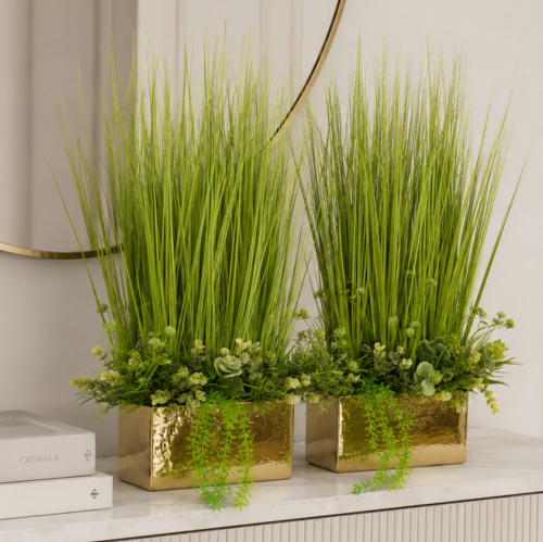 Sztuczna trawa w donicy kompozycja zielona Riva gold 80cm new