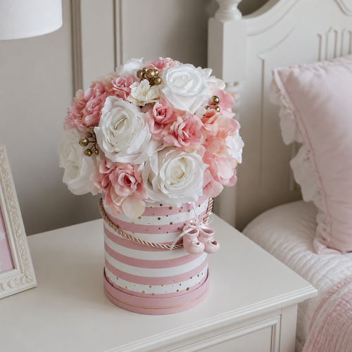 Flowerbox pastelowy baby girl pink M