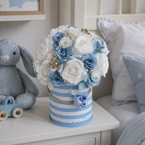 Flowerbox pastelowy baby boy blue M