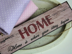 Tabliczka drewno napis HOME